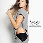 Grey Off-Shoulder Asymmetrical Cut Stretch Thermal Knit Shirt